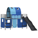 vidaXL Gyerekek Loft Ágykerete Fekete és Kék 90 x 190 cm Fém