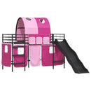 vidaXL Gyerekek Loft Ágykerete Fekete és Rózsaszín 75 x 190 cm Fém