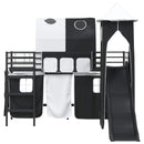vidaXL Gyerekek Loft Ágykerete Egyszínű Fekete 90 x 190 cm Fém