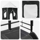 vidaXL Gyerekek Loft Ágykerete Fekete 100 x 200 cm Fém