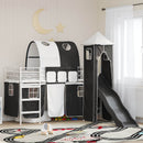 vidaXL Gyerekek Loft Ágykerete Fehér és fekete 90 x 190 cm Fém