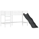 vidaXL Gyerekek Loft Ágykerete Fehér és fekete 90 x 190 cm Fém