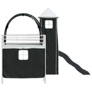 vidaXL Gyerekek Loft Ágykerete Fehér és Fekete 107 x 203 cm Fém