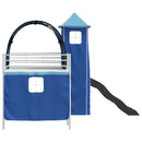vidaXL Gyerekek Loft Ágykerete Egyszínű Fehér és Kék 107 x 203 cm Fém