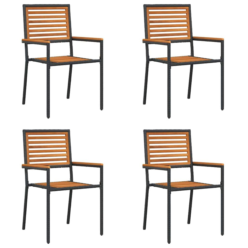 vidaXL Kerti összecsukható székek 4 pcs Barna és fekete