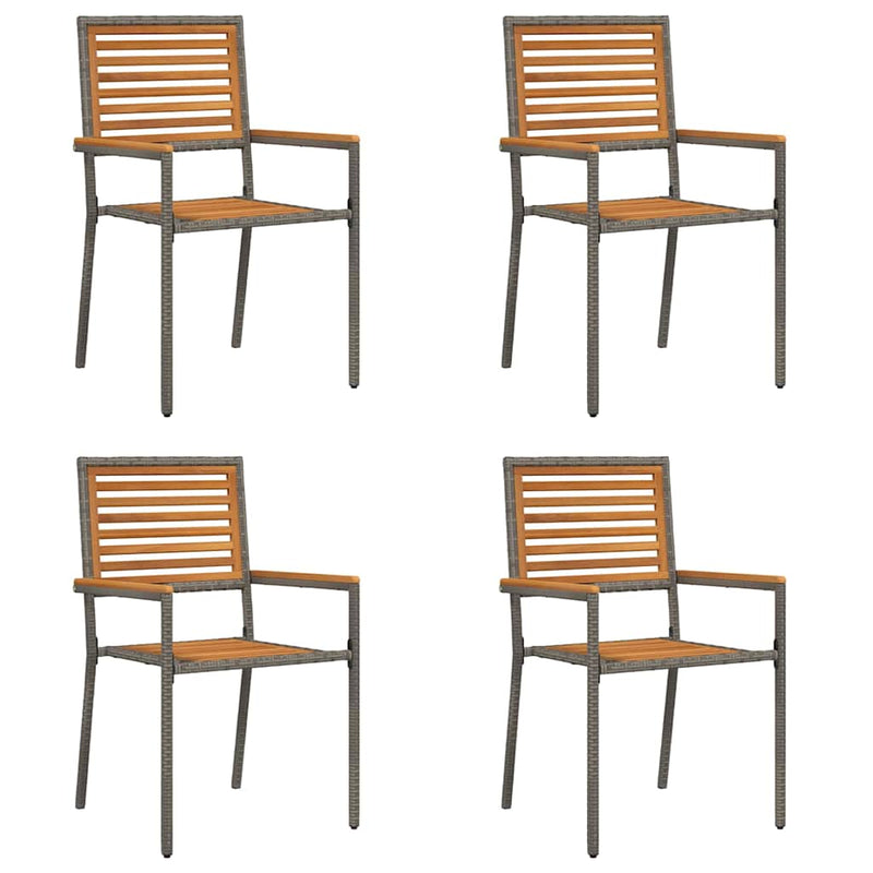 vidaXL Kerti összecsukható székek 4 pcs Barna és Szürke