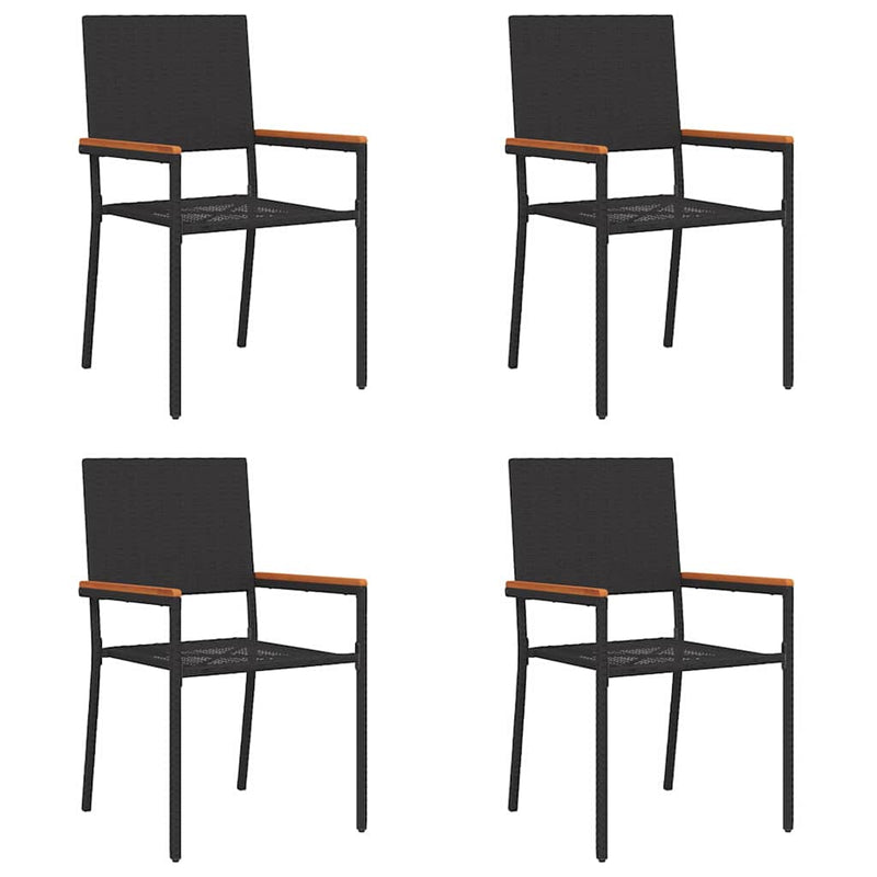 vidaXL Kerti összecsukható székek 4 pcs Fekete és Barna