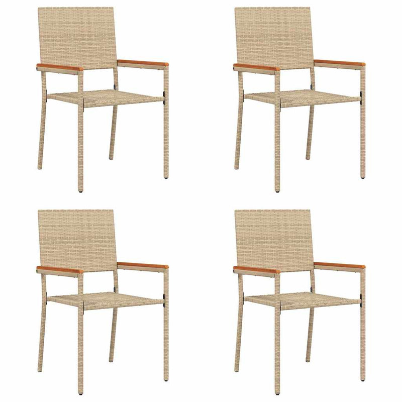 vidaXL Kerti összecsukható székek 4 pcs Krém és barna