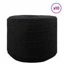 vidaXL Pamut Zsinór 10 db 2 mm 100 m Fekete 100% Pamut