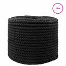 vidaXL Pamut Kötél 10 mm 25 m Fekete 100% Pamut