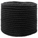 vidaXL Pamut Kötél 10 mm 250 m Fekete 100% Pamut
