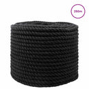 vidaXL Pamut Kötél 10 mm 250 m Fekete 100% Pamut