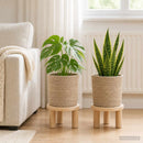 vidaXL Növényi Cserép Készlet 2 db Természetes Ø 21 x 21 cm