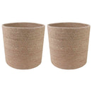 vidaXL Növényi Cserép Készlet 2 pcs Természetes Ø 21 x 21 cm