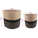 vidaXL Növényi Cserép Készlet 2 pcs Természetes és Fekete Ø 28 x 28 cm