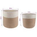 vidaXL Növényi Cserép Készlet 2 pcs Természetes és Fehér Ø 28 x 28 cm