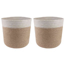 vidaXL Növényi Cserép Készlet 2 pcs Természetes és Fehér Ø 21 x 21 cm