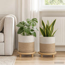 vidaXL Növényi Cserép Készlet 2 db Természetes és Fehér Ø 28 x 28 cm