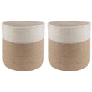 vidaXL Növényi Cserép Készlet 2 pcs Természetes és Fehér Ø 28 x 28 cm
