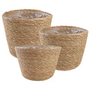 vidaXL 3 db Természetes Ø26 x 19 cm 100% Tengeri fű