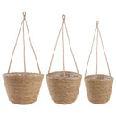 vidaXL Tengeri fű növénytartók 3 pcs Természetes Ø26 x 19 cm