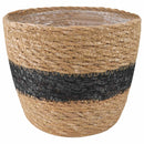 vidaXL Tengeri fű növénytartók 3 pcs Természetes és Fekete Ø26 x 19 cm