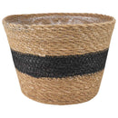 vidaXL Tengeri fű növénytartók 3 pcs Természetes és Fekete Ø26 x 19 cm