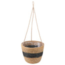 vidaXL Tengeri fű növénytartók 3 pcs Természetes és Fekete Ø26 x 19 cm