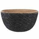 vidaXL Kézi növényedény Fekete Ø 22 x 20 cm 100% Tengeri fű
