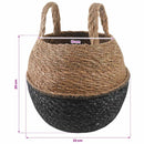 vidaXL Kézi növényedény 2 pcs Fekete Ø 22 x 20 cm 100% Tengeri fű