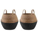 vidaXL Kézi növényedény 2 pcs Fekete Ø 32 x 32 cm 100% Tengeri fű