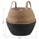 vidaXL Kézi növényedény 2 pcs Fekete Ø 32 x 32 cm 100% Tengeri fű