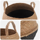 vidaXL Kézi növényedény Fekete Ø 45 x 36 cm 100% Tengeri fű
