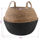 vidaXL Kézi növényedény 2 pcs Fekete Ø 45 x 36 cm 100% Tengeri fű