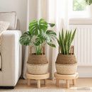 vidaXL Kézi növényedény 2 db Fehér Ø 22 x 20 cm 100% Tengeri fű