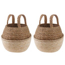 vidaXL Kézi növényedény 2 pcs Fehér Ø 22 x 20 cm 100% Tengeri fű