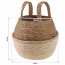 vidaXL Kézi növényedény 2 pcs Fehér Ø 22 x 20 cm 100% Tengeri fű