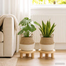 vidaXL Kézi növényedény 2 db Fehér Ø 32 x 32 cm 100% Tengeri fű