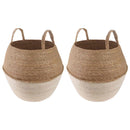 vidaXL Kézi növényedény 2 pcs Fehér Ø 32 x 32 cm 100% Tengeri fű