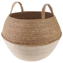 vidaXL Kézi növényedény Fehér Ø 45 x 36 cm 100% Tengeri fű