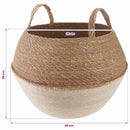 vidaXL Kézi növényedény Fehér Ø 45 x 36 cm 100% Tengeri fű