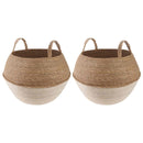 vidaXL Kézi növényedény 2 pcs Fehér Ø 45 x 36 cm 100% Tengeri fű