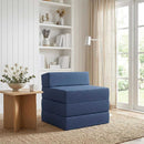 vidaXL Összecsukható kanapéágy Kék 200 x 70 x 15 cm Szövet
