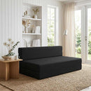 vidaXL Összecsukható kanapéágy Fekete 152 x 86,5 x 60 cm Szövet