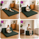 vidaXL Összecsukható kanapéágy 140 x 67 x 45 cm Sötétzöld