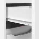 vidaXL Fürdőszoba Székény fiókkal Fehér 30,5 x 30 x 101 cm Faanyag