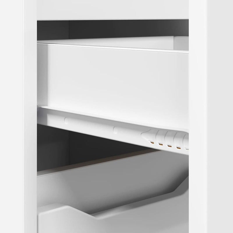 vidaXL Fürdőszoba Székény fiókkal Fehér 30,5 x 30 x 101 cm Faanyag