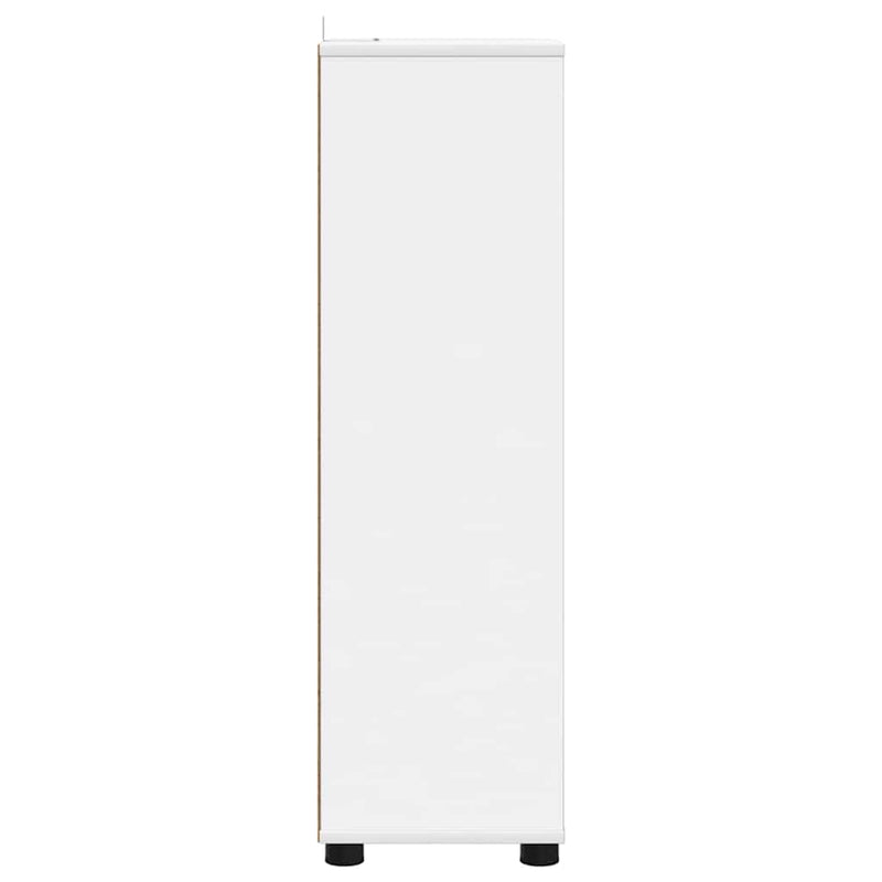 vidaXL Fürdőszoba Székény fiókkal Fehér 30,5 x 30 x 101 cm Faanyag