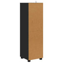 vidaXL Fürdőszoba Székény fiókkal Fekete 30,5 x 30 x 101 cm Faanyag