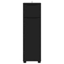 vidaXL Fürdőszoba Székény fiókkal Fekete 30,5 x 30 x 101 cm Faanyag